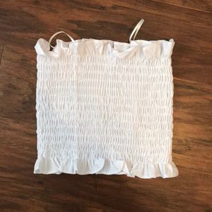 xsmall white tube top from hollister